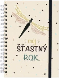 Zelený nedatovaný kroužkový diář