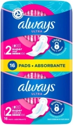 Always Ultra Day Super hygienické vložky s křidélky, 16 ks
