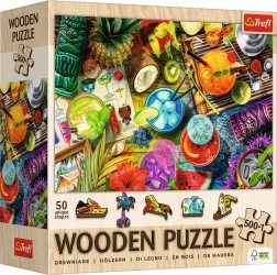 TREFL Dřevěné puzzle Barevné koktejly 501 dílků