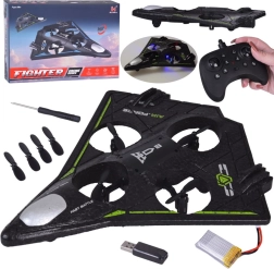 Rc dron s ochranou vrtulí a led efekty, trik 360°