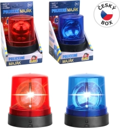 Plastový maják modro-červený na baterie