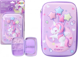 Velký 3D penál Jednorožec, fialový 23 × 15 × 5 cm