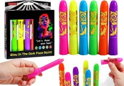 Neonová souprava na malování obličeje, fluorescenční pastelky, 6 ks