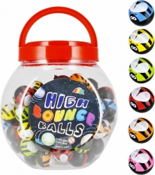 Skákací míček Lienka 3 cm v dóze – barevný mix