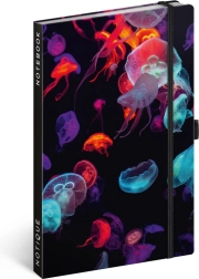 NOTIQUE linkovaný zápisník 13 × 21 cm s gumičkou a poutkem