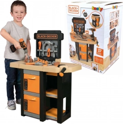 Smoby BLACK+DECKER dětský otevřený pracovní ponk Bricolo, 37 dílů
