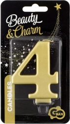 Dortová svíčka zlatá číslo 4