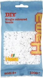 Zažehlovací korálky bílé 5 mm, 1000 ks