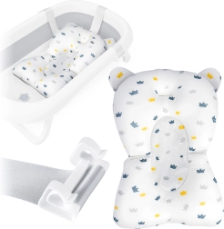 Polštářek do dětské vaničky RICOKIDS – rychleschnoucí ergonomická vložka, bílo‑modrá
