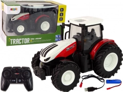 Zdalně ovládaný traktor 1:24 červenobílý Farma