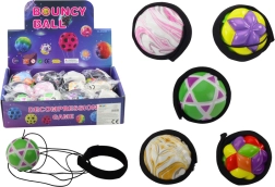 Barevný míček na gumce s páskou 6 cm