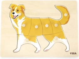 Dřevěná montessori vkládačka pes VIGA