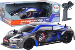 RC auto 1:18 s gumovými koly pro drift, modré