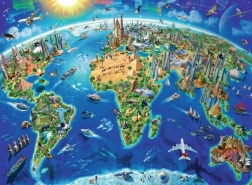 Ravensburger puzzle mapa světových památek XXL 300 dílků