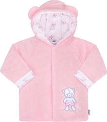 Zimní kojenecká bunda s kapucí New Baby Nice Bear, růžová