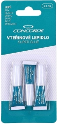 Vteřinové lepidlo CONCORDE 3×1 g – univerzální rychleschnoucí lepidlo