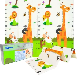 Humbi oboustranná skládací pěnová hrací podložka XPE se zvířátky a metrem 180 × 150 × 1 cm