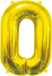 Fóliový balón číslice 0 zlatý 85 cm GoDan