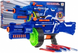Poloautomatický dětský blaster BLAZE STORM 6+ s bubnovým zásobníkem a 20 pěnovými šipkami
