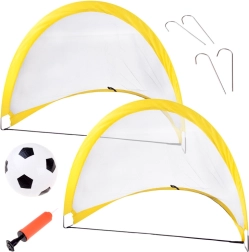 Samorozkládací fotbalové branky x2 se sítí a míčem