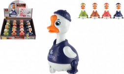 Kačer na setrvačník 9 cm – zmáčkni a jeď, 4 barvy, plast, box 16 ks