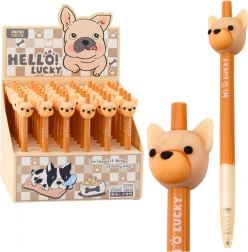 Gelové pero s motivem psa, modrý inkoust, 0,5 mm