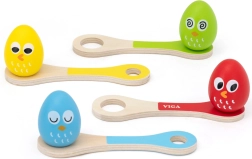 Dřevěná hra vejce na lžičkách Viga Toys
