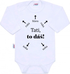 Kojenecké body s potiskem New Baby Tati, to dáš! vel. 74 (6–9 měsíců)