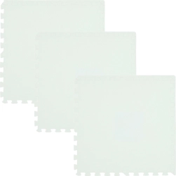 Pěnová podlahová podložka HUMBI 180 × 60, velké voděodolné puzzle, bezpečná pro děti, bílá (3 ks)