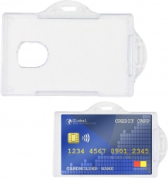 Průhledné horizontální pouzdro na identifikátor z tvrdého plastu
