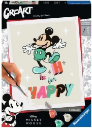 Malování podle čísel RAVENSBURGER CreArt – MICKEY MOUSE: H is for Happy, 13 × 18 cm