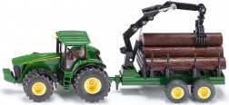 Model traktoru John Deere 8430 s lesním přívěsem Siku 1:50