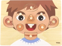 Dřevěná vkládačka obličej pro děti VIGA