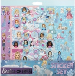 Zimní dívčí samolepky – sada hladkých a 3D