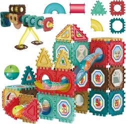 Magnetické stavebnice 3D – kuličková dráha 68 dílů WOOPIE