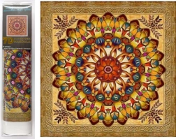 Diamantové malování 7D – zlatá mandala 30 × 30 cm