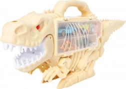 Střílející dinosaurus s autíčky 47 cm – přenosný kufřík a dráha