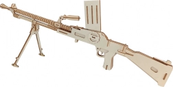 Woodcraft dřevěné 3D puzzle - lehký kulomet