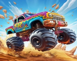 Diamantové malování monster truck 30 × 40 cm