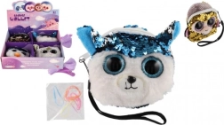 Dívčí látková peněženka zvířátko s flitry a doplňky do vlasů