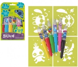 Foukací fixy se šablonami lilo & stitch, sada 6 kusů v krabičce 12 × 19 cm