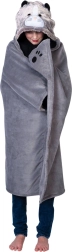 Cozy Noxxiez hřejivá deka s kapucí kočka a tlapkovými kapsami