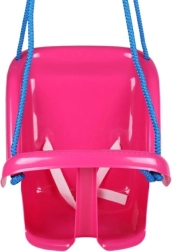 Závěsná dětská houpačka s kyblíkovým sedátkem růžová