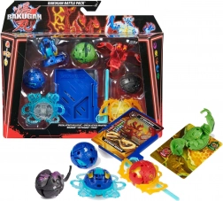 Bakugan Battle Pack Special Attack Nillious a Mantid + Bruiser, Octogan, Trox – bojový set se spinnerem
