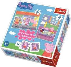 Trefl Prasátko Peppa – sada 2× puzzle + pexeso