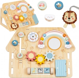 dřevěná manipulační tabule domeček pro děti