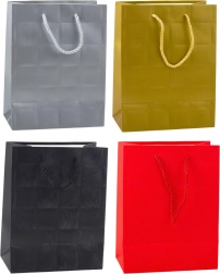 Dárková taška se strukturovaným vzorem čtverců 23 × 18 × 10 cm