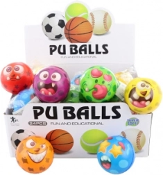 Molitanový míček s obličeji 7 cm