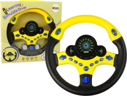 interaktivní žlutý volant – dětský simulátor řízení se zvuky a světly