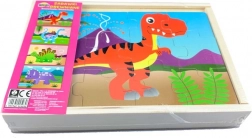 Dřevěné puzzle – dinosauři, 4 zvířata